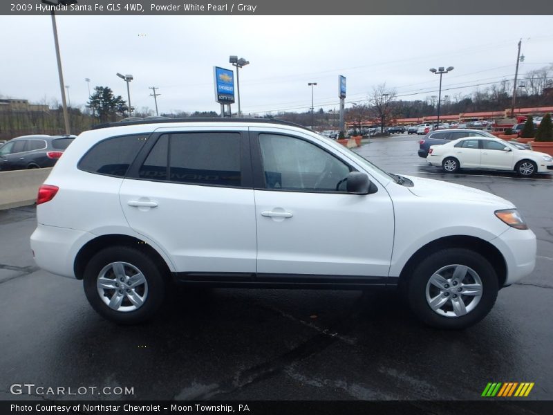 Powder White Pearl / Gray 2009 Hyundai Santa Fe GLS 4WD