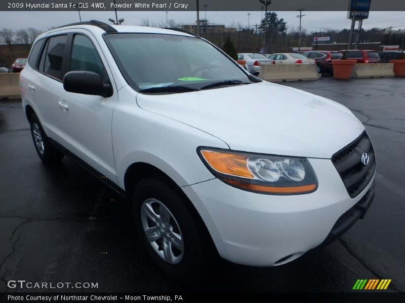 Powder White Pearl / Gray 2009 Hyundai Santa Fe GLS 4WD
