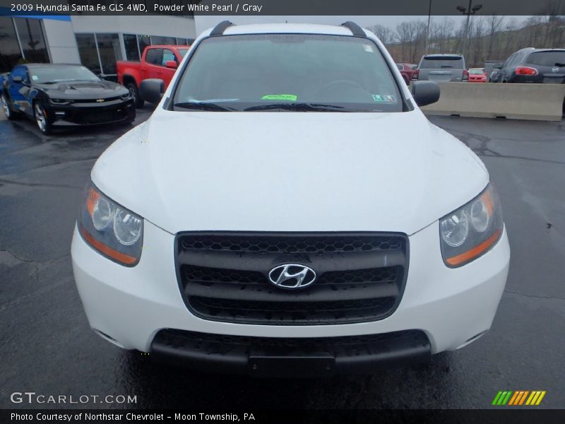 Powder White Pearl / Gray 2009 Hyundai Santa Fe GLS 4WD