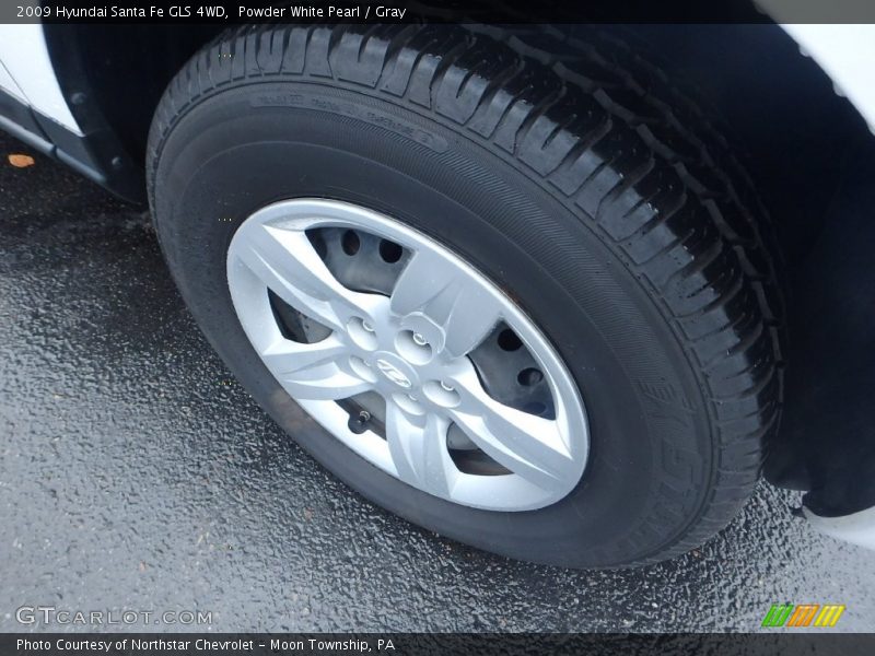 Powder White Pearl / Gray 2009 Hyundai Santa Fe GLS 4WD