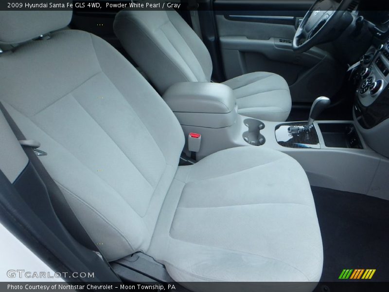 Powder White Pearl / Gray 2009 Hyundai Santa Fe GLS 4WD