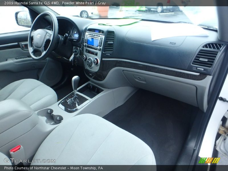 Powder White Pearl / Gray 2009 Hyundai Santa Fe GLS 4WD
