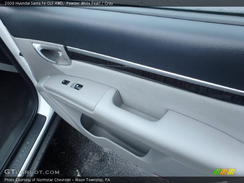 Powder White Pearl / Gray 2009 Hyundai Santa Fe GLS 4WD