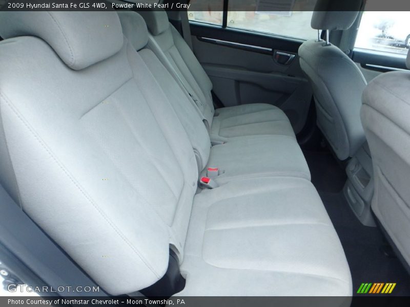 Powder White Pearl / Gray 2009 Hyundai Santa Fe GLS 4WD