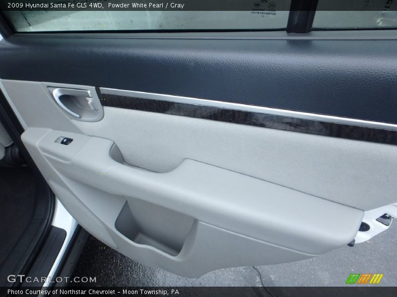 Powder White Pearl / Gray 2009 Hyundai Santa Fe GLS 4WD