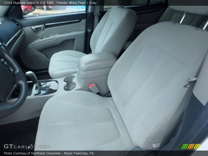 Powder White Pearl / Gray 2009 Hyundai Santa Fe GLS 4WD