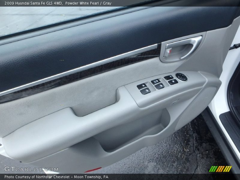 Powder White Pearl / Gray 2009 Hyundai Santa Fe GLS 4WD