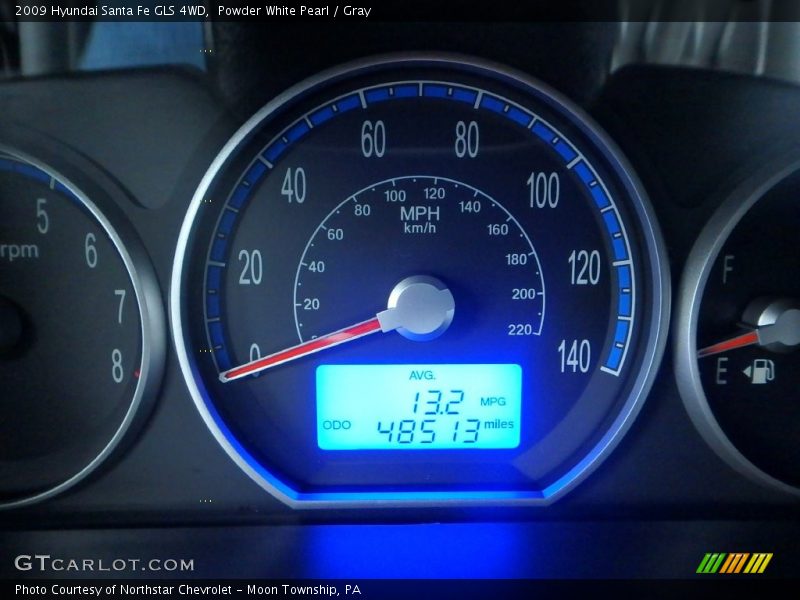 Powder White Pearl / Gray 2009 Hyundai Santa Fe GLS 4WD