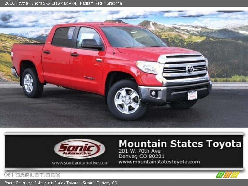 Radiant Red / Graphite 2016 Toyota Tundra SR5 CrewMax 4x4