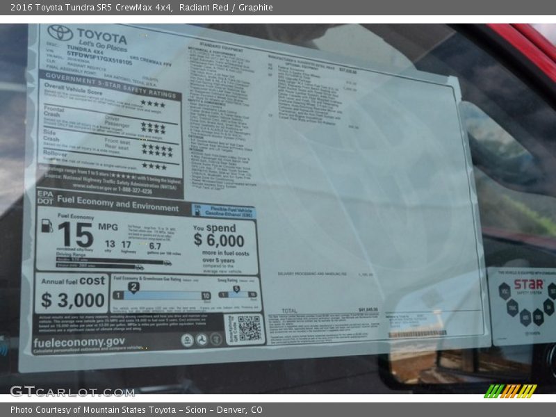 Radiant Red / Graphite 2016 Toyota Tundra SR5 CrewMax 4x4