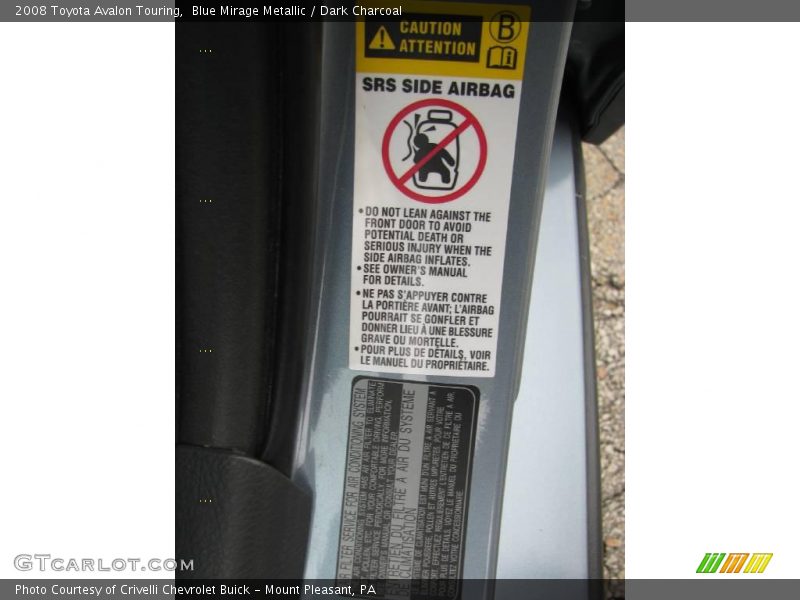 Blue Mirage Metallic / Dark Charcoal 2008 Toyota Avalon Touring