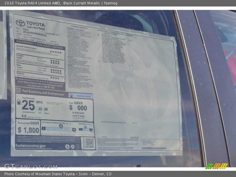 Black Currant Metallic / Nutmeg 2016 Toyota RAV4 Limited AWD