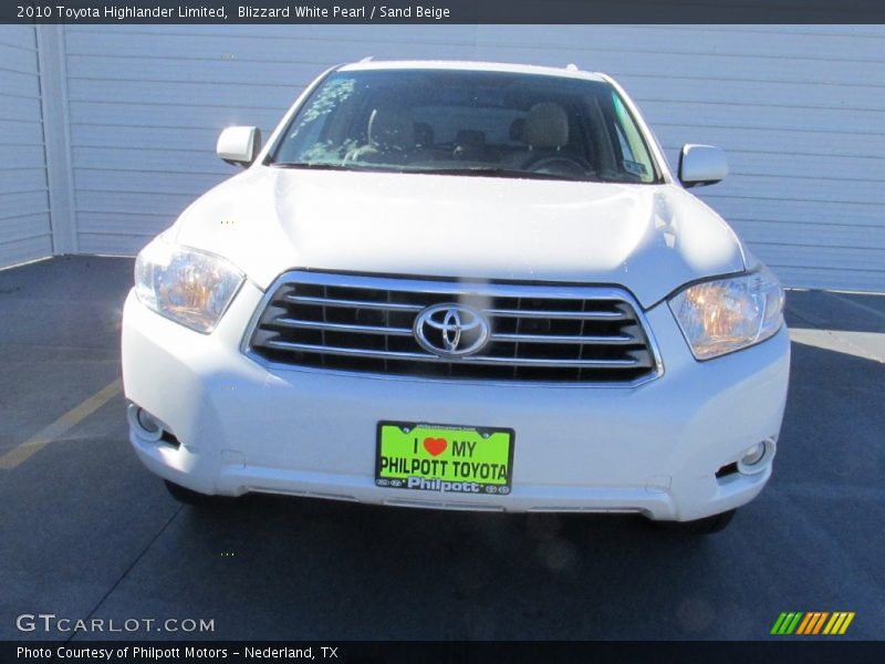 Blizzard White Pearl / Sand Beige 2010 Toyota Highlander Limited