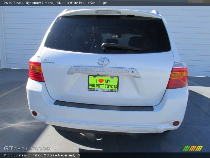 Blizzard White Pearl / Sand Beige 2010 Toyota Highlander Limited