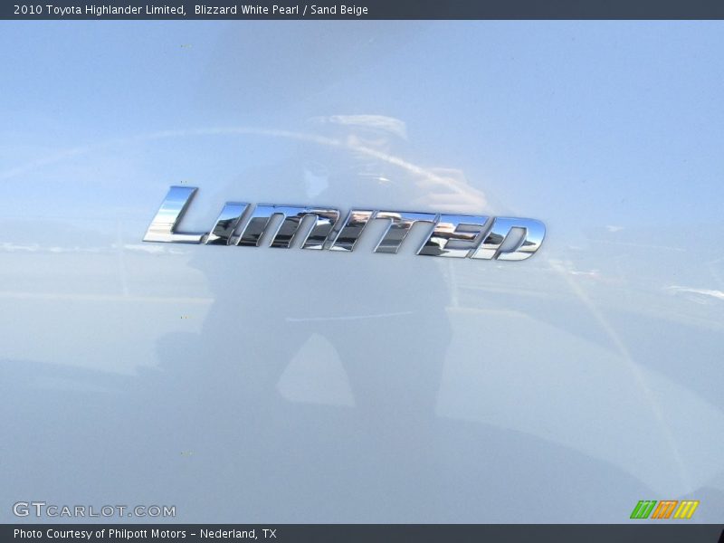 Blizzard White Pearl / Sand Beige 2010 Toyota Highlander Limited