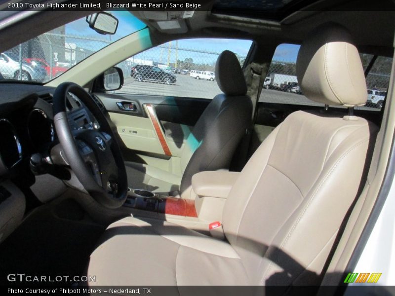 Blizzard White Pearl / Sand Beige 2010 Toyota Highlander Limited
