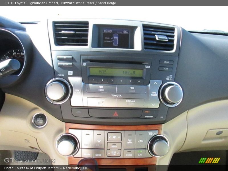 Blizzard White Pearl / Sand Beige 2010 Toyota Highlander Limited