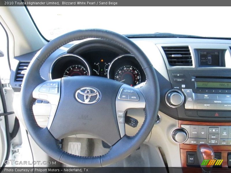 Blizzard White Pearl / Sand Beige 2010 Toyota Highlander Limited