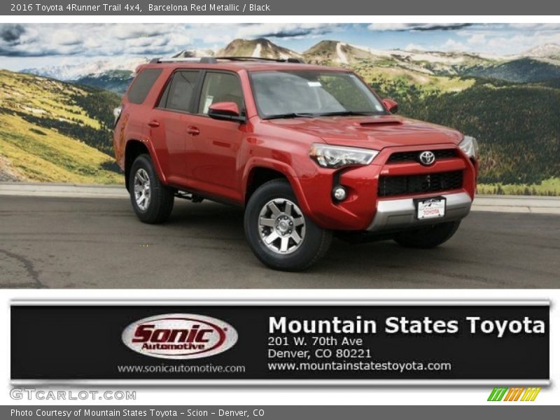 Barcelona Red Metallic / Black 2016 Toyota 4Runner Trail 4x4