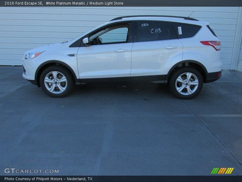 White Platinum Metallic / Medium Light Stone 2016 Ford Escape SE