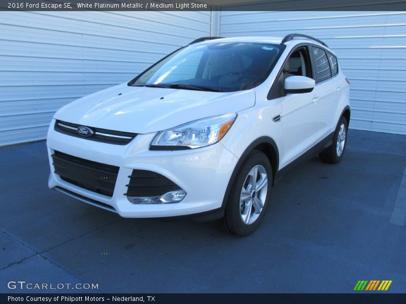 White Platinum Metallic / Medium Light Stone 2016 Ford Escape SE