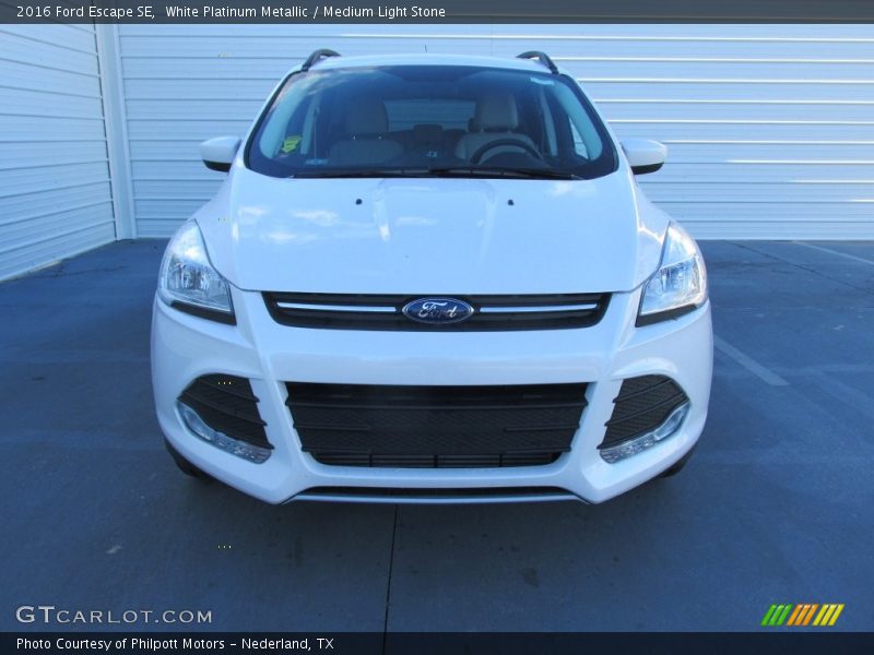 White Platinum Metallic / Medium Light Stone 2016 Ford Escape SE