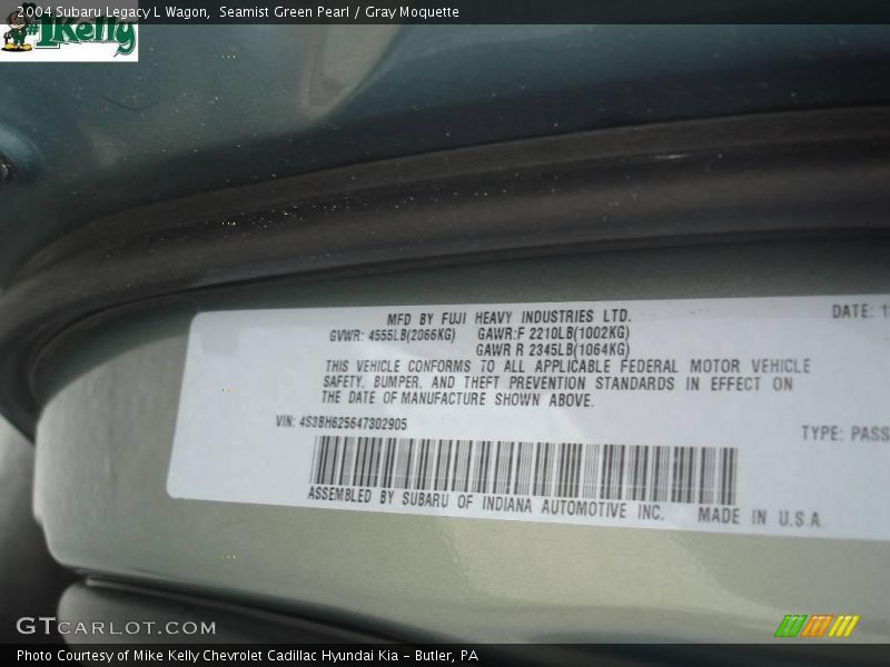 Seamist Green Pearl / Gray Moquette 2004 Subaru Legacy L Wagon
