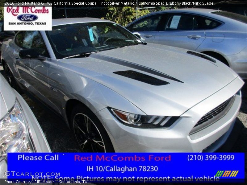 Ingot Silver Metallic / California Special Ebony Black/Miko Suede 2016 Ford Mustang GT/CS California Special Coupe