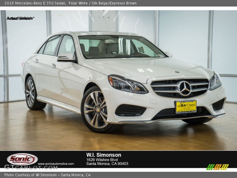 Polar White / Silk Beige/Espresso Brown 2016 Mercedes-Benz E 350 Sedan