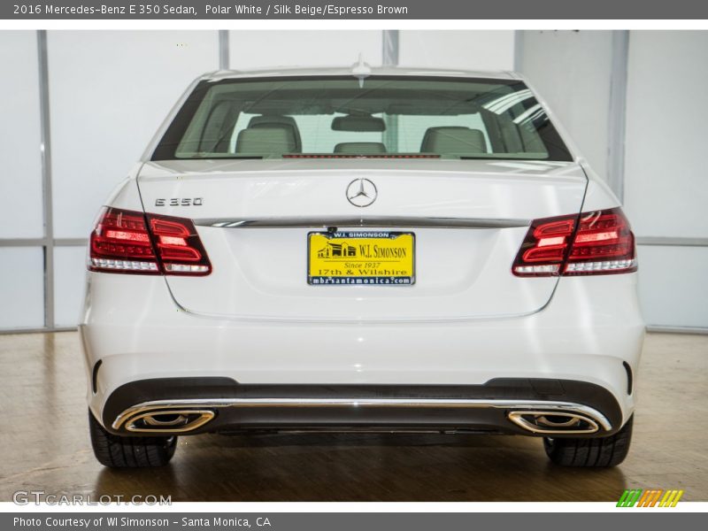 Polar White / Silk Beige/Espresso Brown 2016 Mercedes-Benz E 350 Sedan