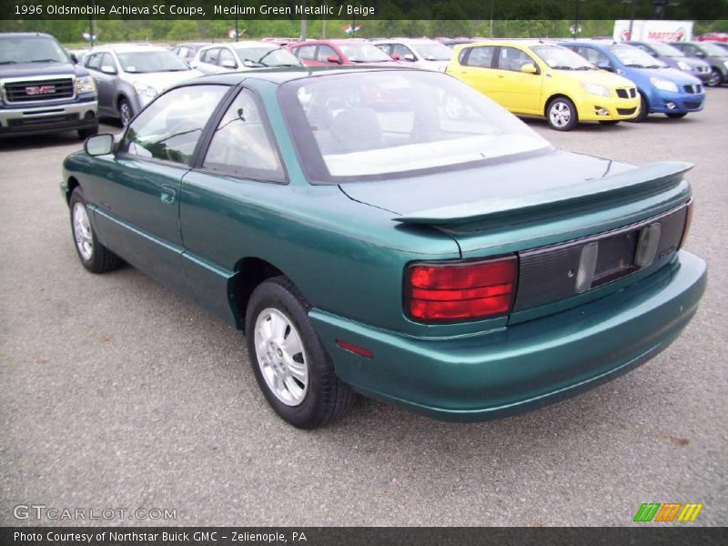 Medium Green Metallic / Beige 1996 Oldsmobile Achieva SC Coupe