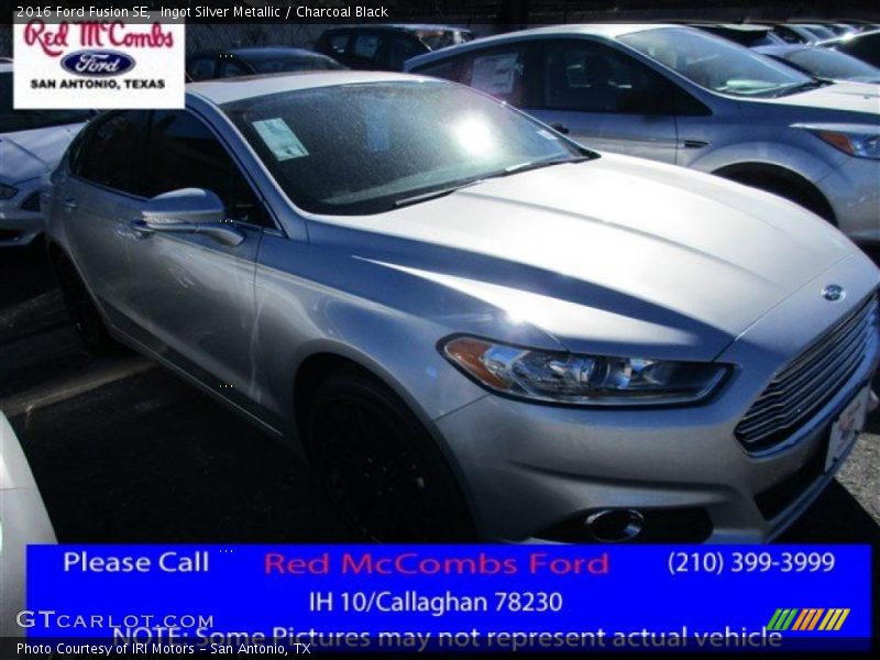 Ingot Silver Metallic / Charcoal Black 2016 Ford Fusion SE