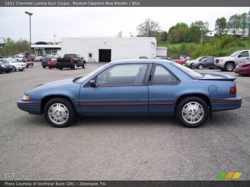 Medium Sapphire Blue Metallic / Blue 1991 Chevrolet Lumina Euro Coupe