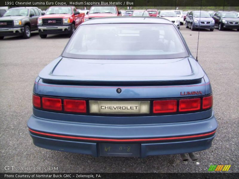 Medium Sapphire Blue Metallic / Blue 1991 Chevrolet Lumina Euro Coupe