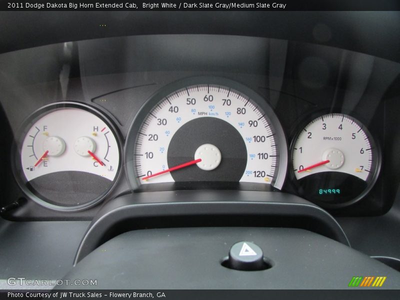 Bright White / Dark Slate Gray/Medium Slate Gray 2011 Dodge Dakota Big Horn Extended Cab