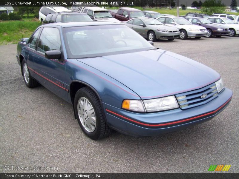 Medium Sapphire Blue Metallic / Blue 1991 Chevrolet Lumina Euro Coupe