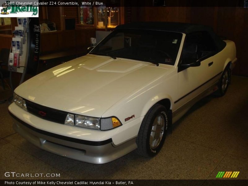 White / Blue 1988 Chevrolet Cavalier Z24 Convertible