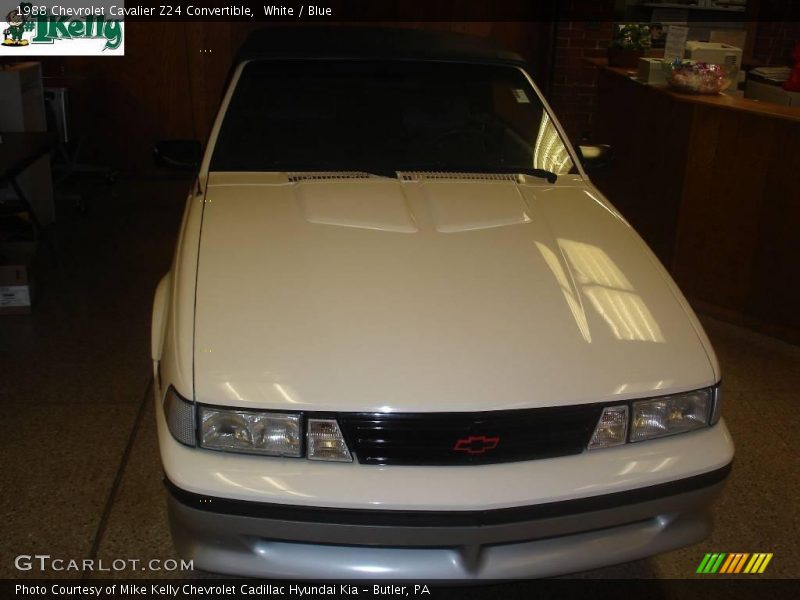 White / Blue 1988 Chevrolet Cavalier Z24 Convertible