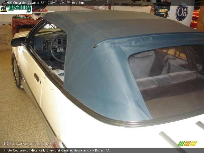 White / Blue 1988 Chevrolet Cavalier Z24 Convertible