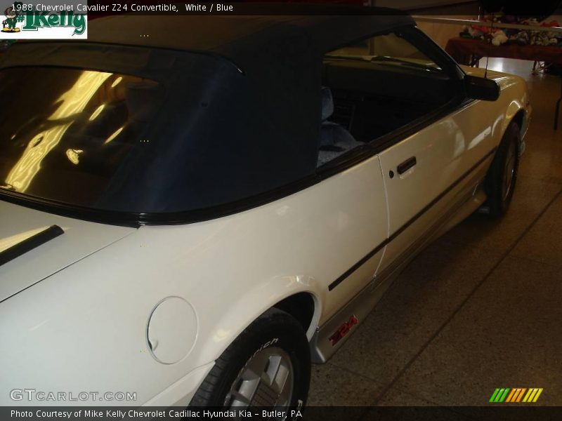 White / Blue 1988 Chevrolet Cavalier Z24 Convertible