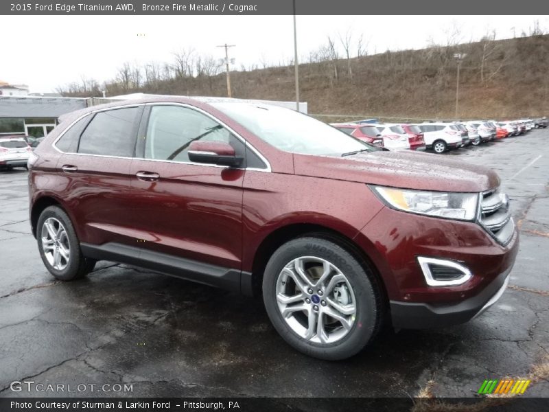 Bronze Fire Metallic / Cognac 2015 Ford Edge Titanium AWD