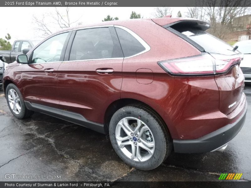 Bronze Fire Metallic / Cognac 2015 Ford Edge Titanium AWD