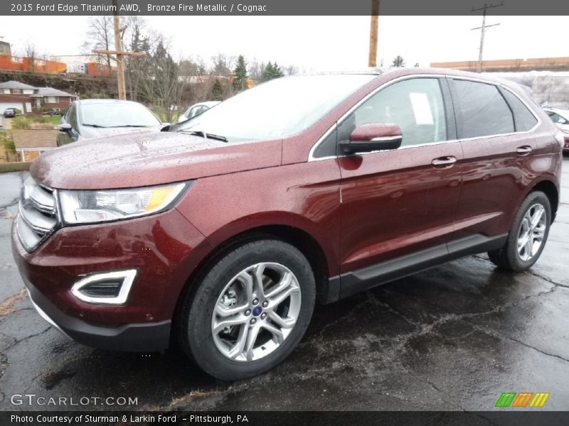 Bronze Fire Metallic / Cognac 2015 Ford Edge Titanium AWD
