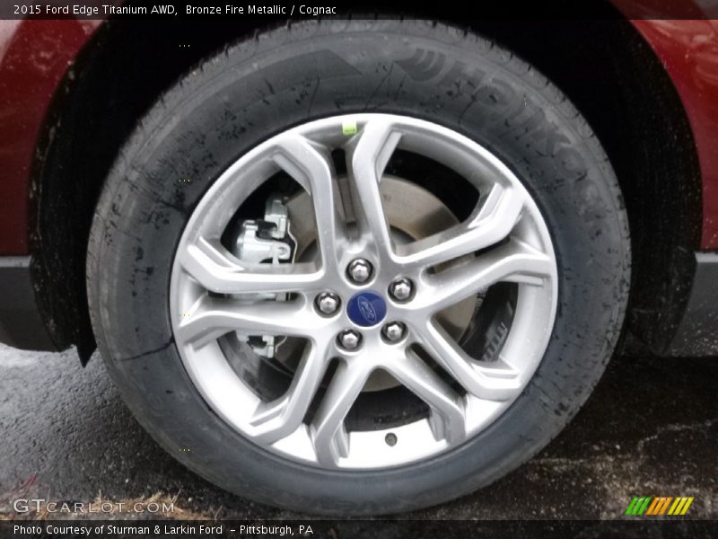 Bronze Fire Metallic / Cognac 2015 Ford Edge Titanium AWD