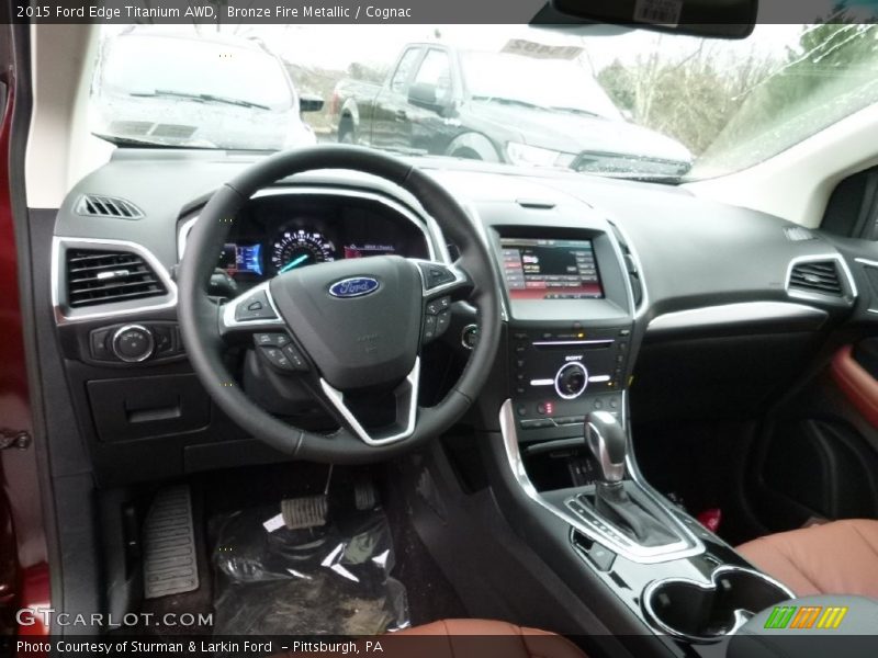 Bronze Fire Metallic / Cognac 2015 Ford Edge Titanium AWD