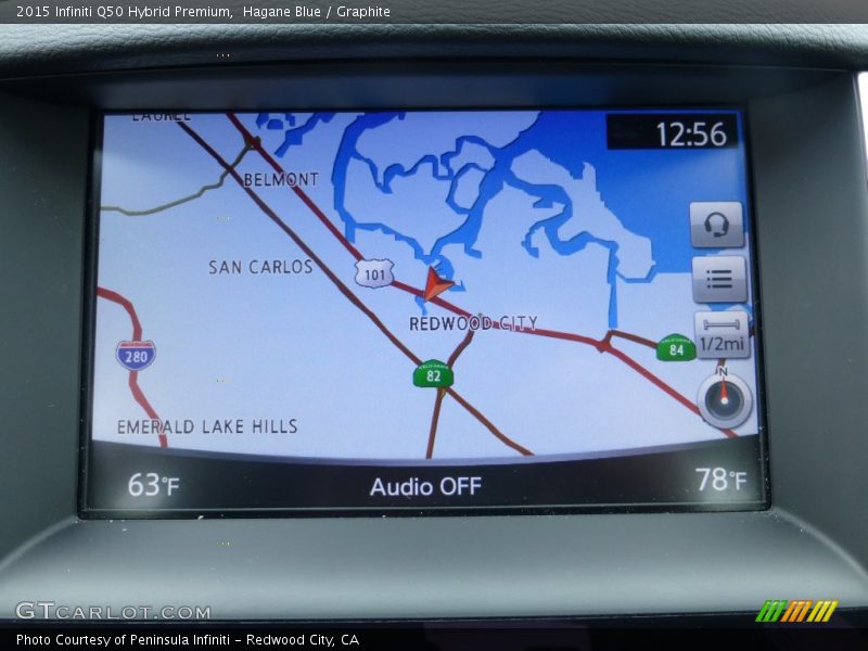 Navigation of 2015 Q50 Hybrid Premium