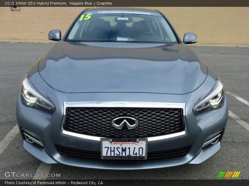 Hagane Blue / Graphite 2015 Infiniti Q50 Hybrid Premium