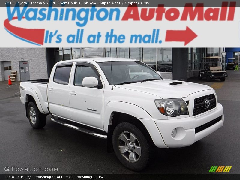 Super White / Graphite Gray 2011 Toyota Tacoma V6 TRD Sport Double Cab 4x4