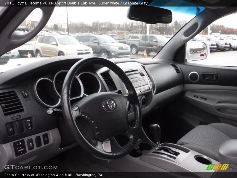 Super White / Graphite Gray 2011 Toyota Tacoma V6 TRD Sport Double Cab 4x4