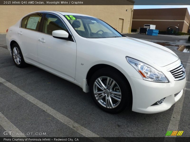 Moonlight White / Graphite 2015 Infiniti Q40 AWD Sedan
